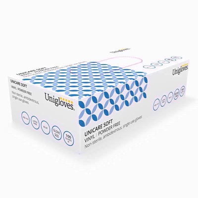 Unicare Blue Vinyl Disposable P/f Gloves L (100pk)*