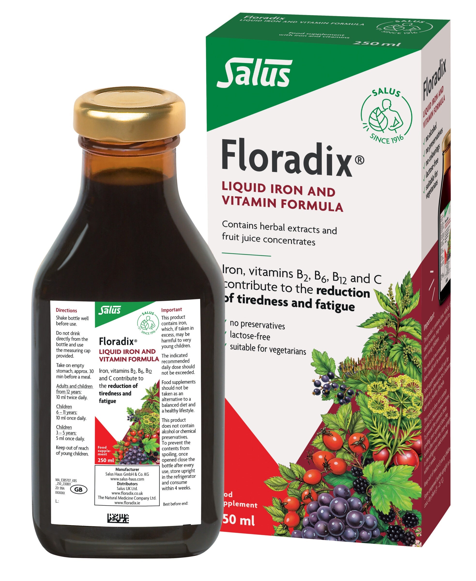 H16-FLO500 Floradix liquid iron formula*