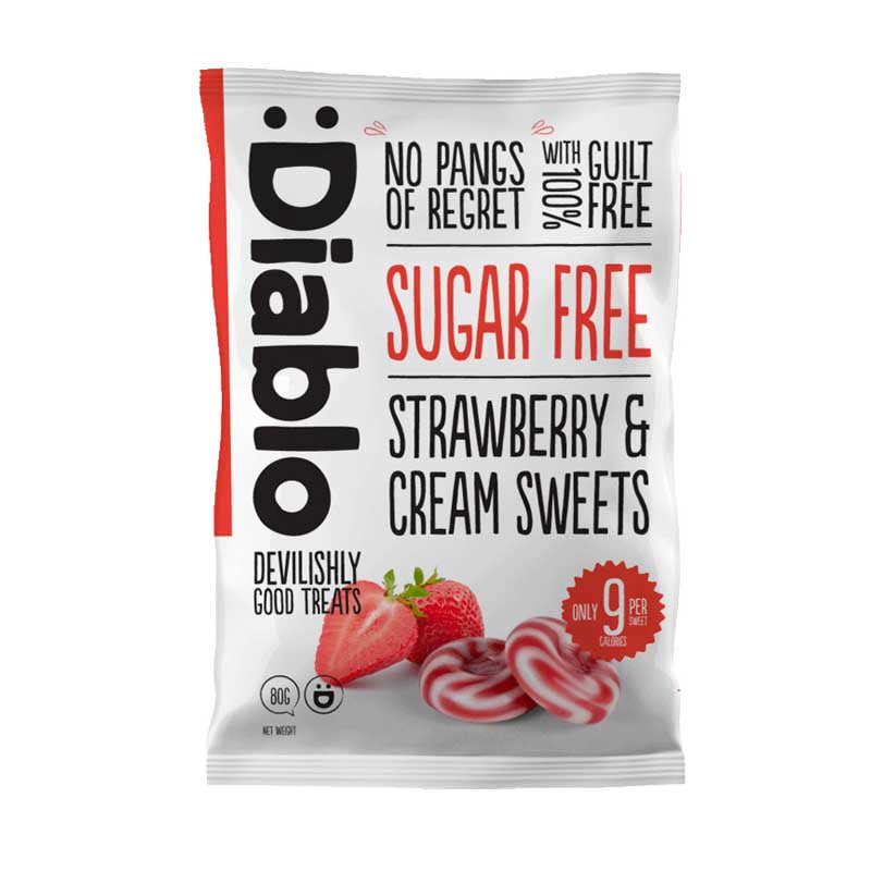 Diablo S/F Strawberry & Cream Sweets  75g*