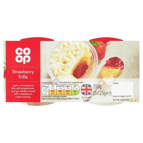 Co-op Straw Trifle 2 x 125g