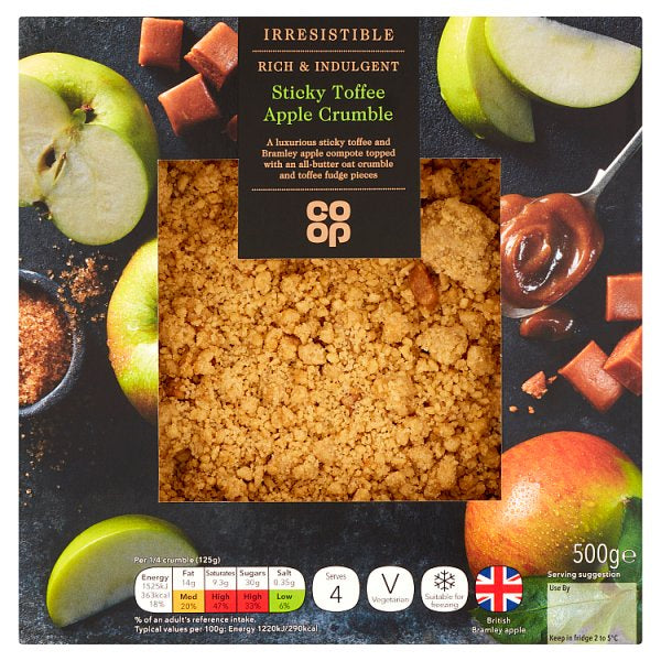 Co-op Irresistible  Toffee Apple Crumble 500g