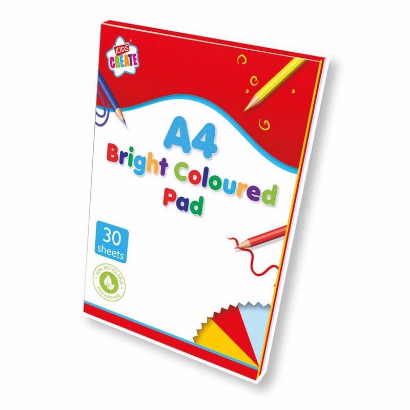 A4 Pad Coloured Paper 30 Sheets*