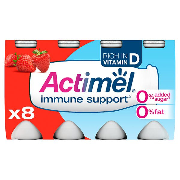 Actimel Strawberry Yogurt Drinks 0% Fat 8pk
