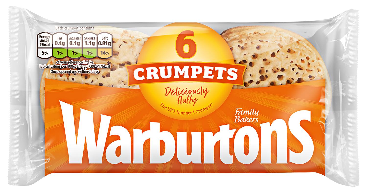Warburtons 6 Crumpets 390g (Frozen)