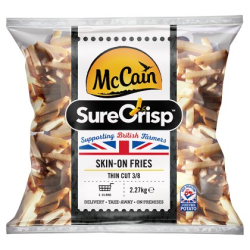McCain Sure Crisp Skin-On Fries Thin Cut 3/8   - 2.27KG