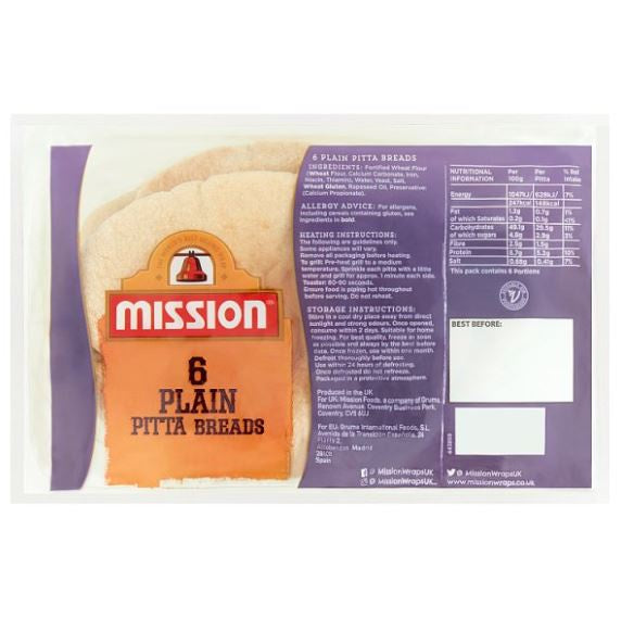 Mission 6 Plain Pitta Breads