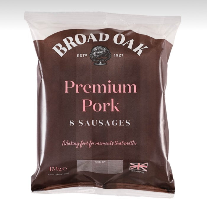 Broad Oak 8 Pork Sausages 454g