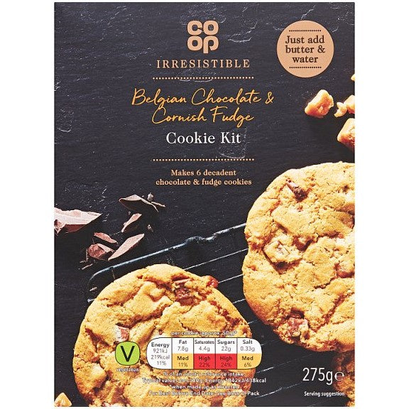 Co-op Irr Belgian Choc Fudge Cookie Kit 275g