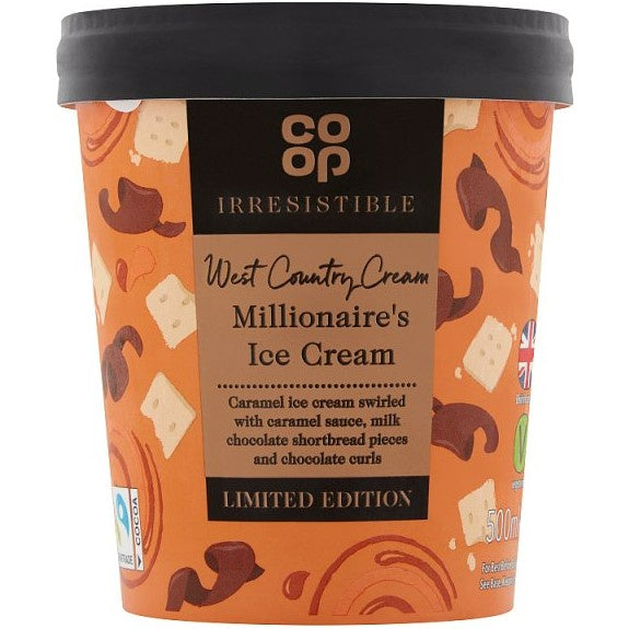 Co-op Irresistible Millionaires Ice Cream 500ml*