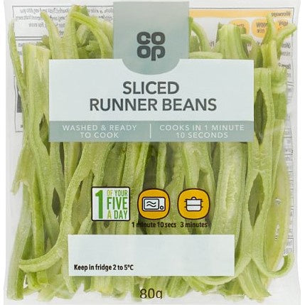 Co Op Sliced runner Beans 80g