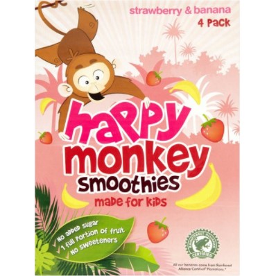 Happy Monkey Smoothie Straw/Ban 4 x 180ml*