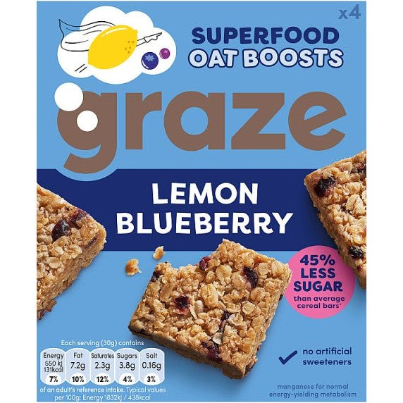 Graze Lemon & Blueberry Oat Boost 4 pack#