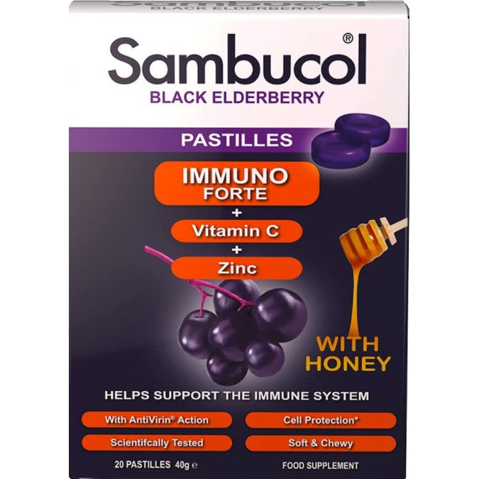 Sambucol Pastilles Immuno Forte Vitamin C & Zinc with Honey*