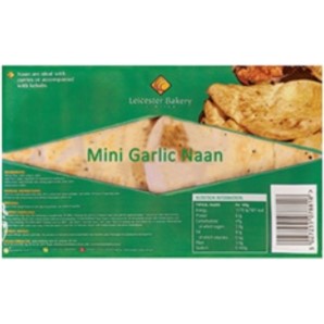 LEICESTER BAKERY 6 Mini Garlic & Coriander Naans