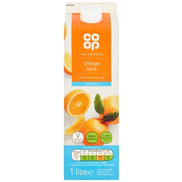 Co-op Orange Juice smooth (NFC) 1L*