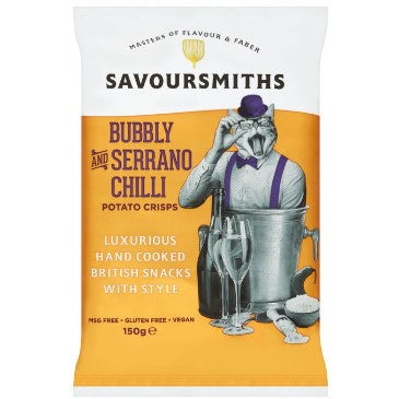 Savoursmith Crisps Bubbly & Serrano Chilli 150g*