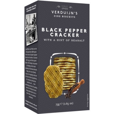 Verduijns black pepper crackers with sea salt 75g