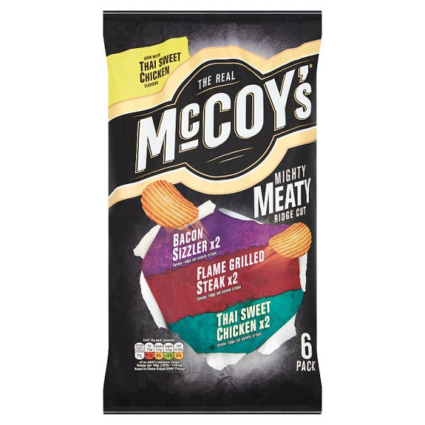 McCoys Mighty Meaty Ridge Cut Crisps 6 pack*