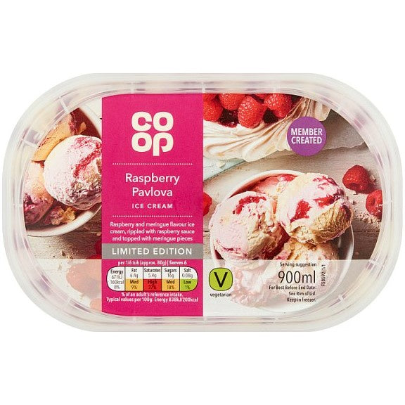 Co-op Raspberry Pavlova Ice Cream 900ml*