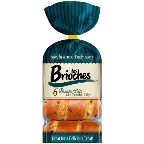Les Brioches 6 Brioche Rolls with Chocolate Chips 210g