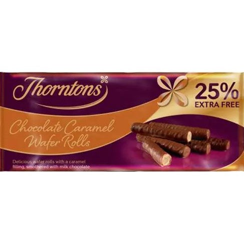 Thornton's Chocolate Caramel Wafer Rolls 103g*