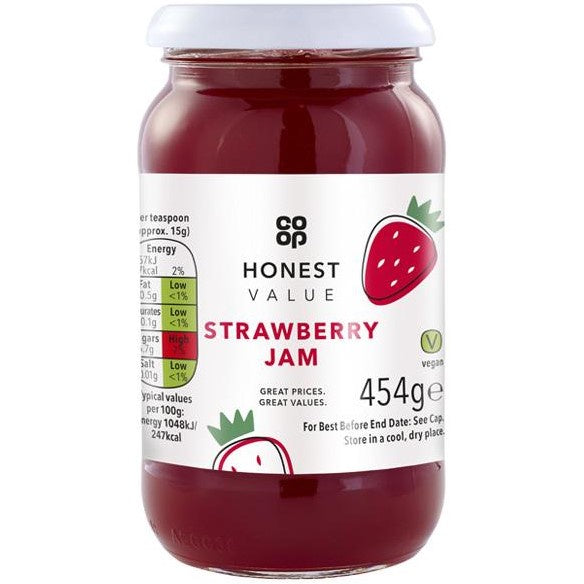 Co-op Honest Value Strawberry Jam 454g