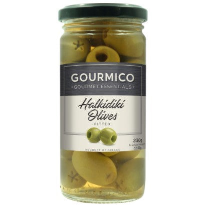 Gourmico Halkidiki Pitted Green Olives 230g