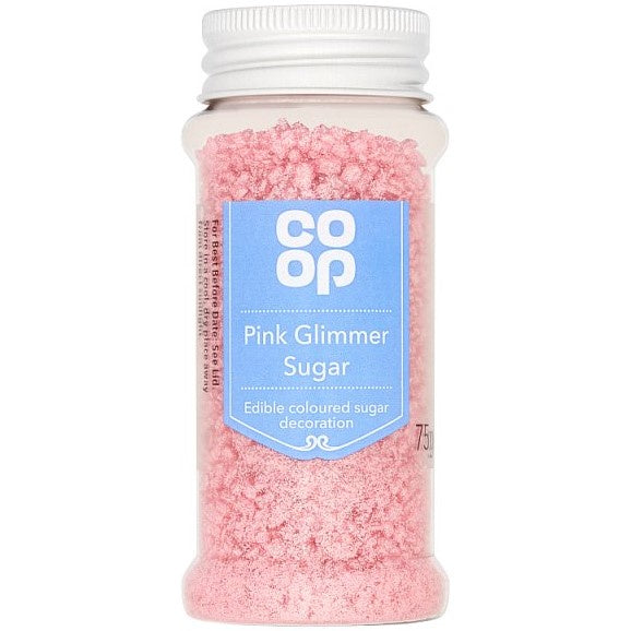 Co-op Pink Glimmer Sugar - 75g