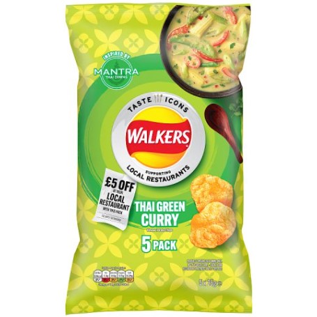 Walkers Taste Icons Thai Green Curry 5pk*