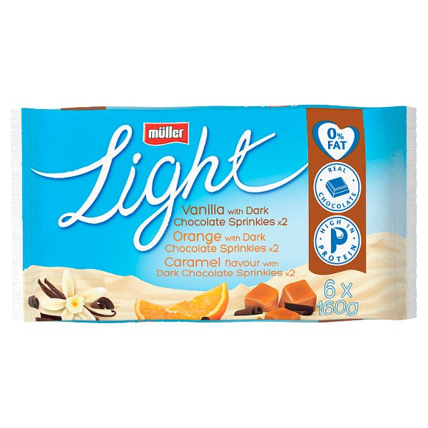 Muller Light Yogurts Vanilla/Orange/Caramel 6pk