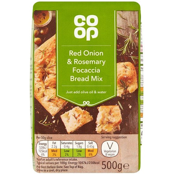 Co-op Red Onion & Rosemary Focaccia Bread Mix 500g