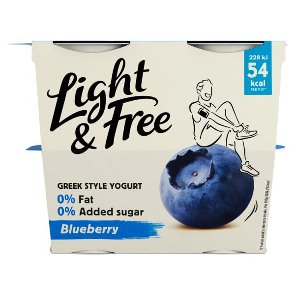 Danone Light & Free Yoghurt Blueberry 4pk