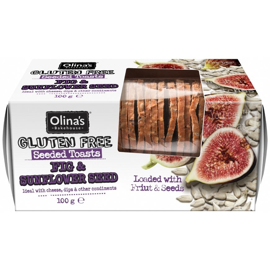 Olina's Bakehouse GF Seeded Toasts Fig & Sunflower Seed 100g