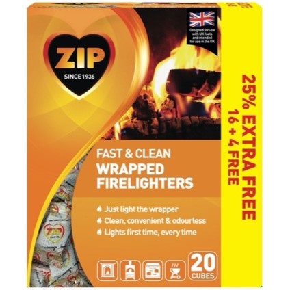 Zip Clean & Wrapped Firelighters (+ 25% free)**#