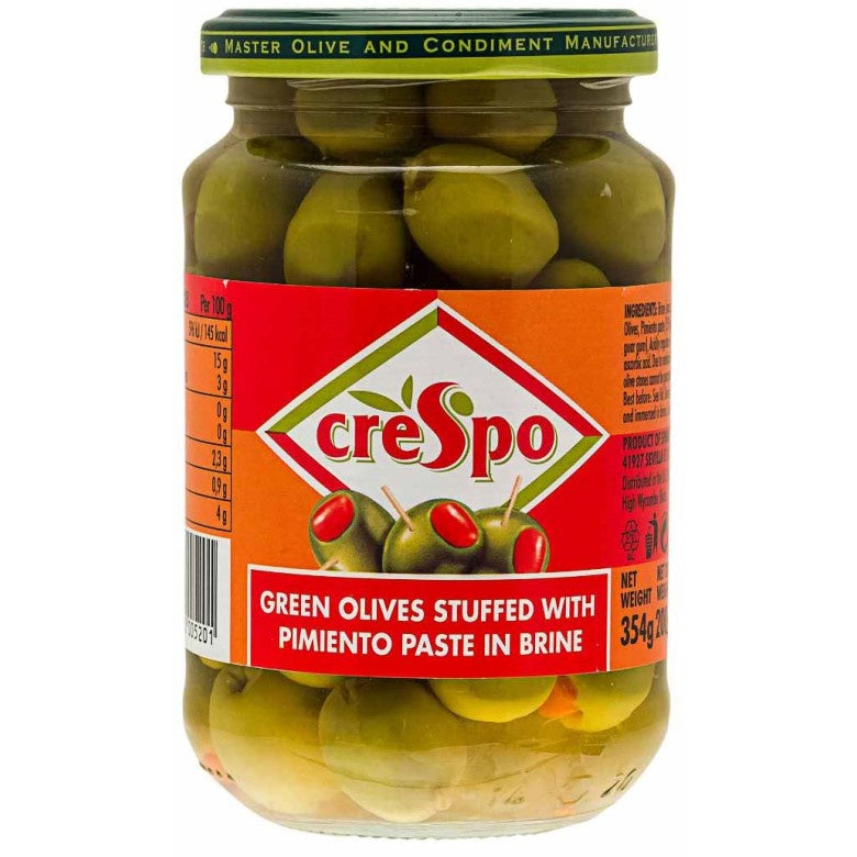 Crespo Stuffed Green Olives with Pimento 354g
