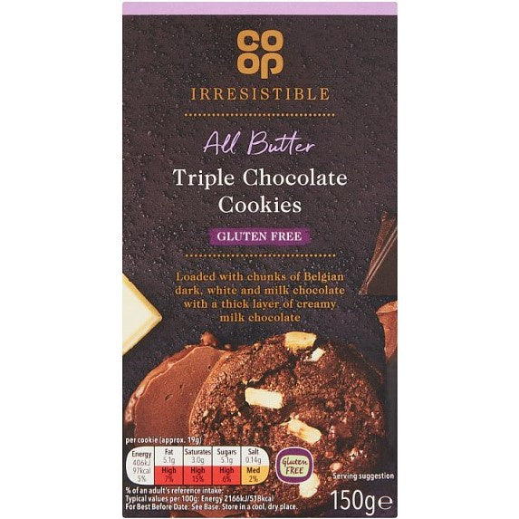 Co-op Irresistible Free From Triple Choc Cookie