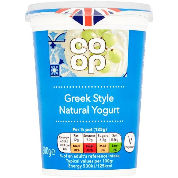 Co Op Greek Style Natural Yogurt 500g