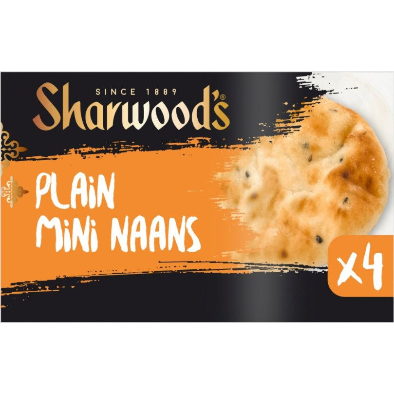 Sharwoods Plain Mini Naans 4 Pack