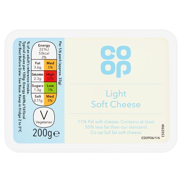 Co-op Light Soft Cheese 200g