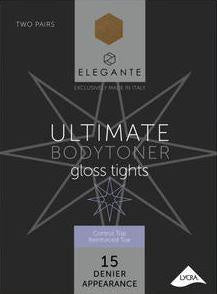 E0605 - Elegante Ultimate Bodytoner Tights with Gloss Leg 2PP - Bronze Glow S*