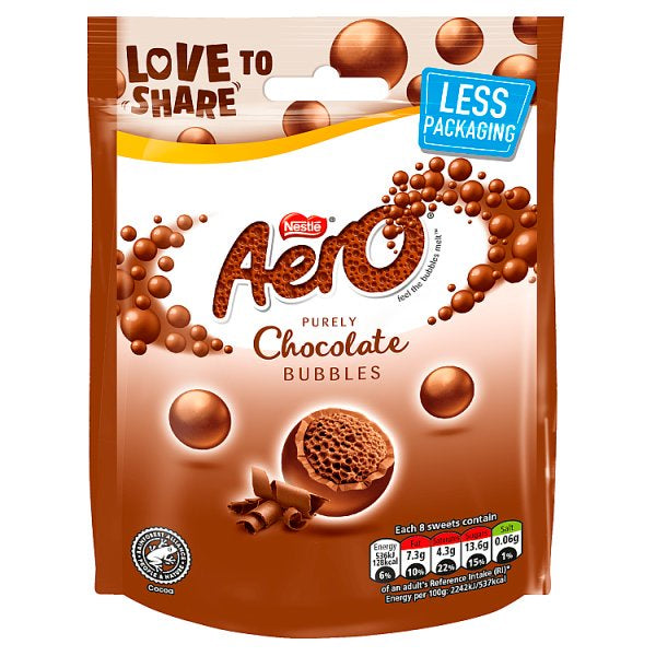 Nestle Aero Chocolate Bubbles Pouch 92g*#