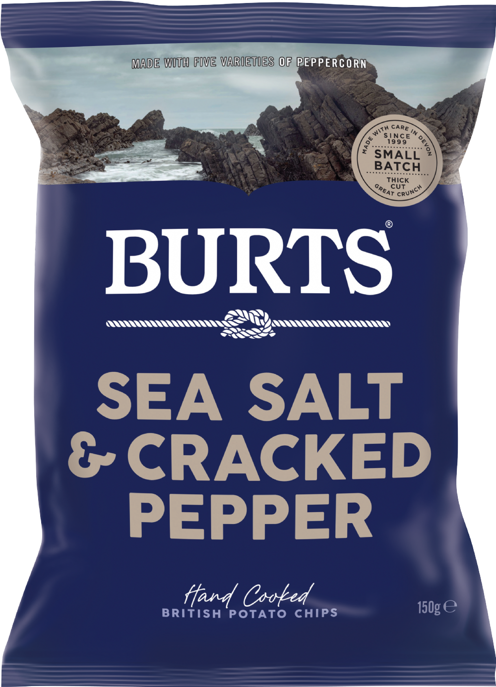 Burts Chips Sea Salt & Crushed Peppercorns 150g*