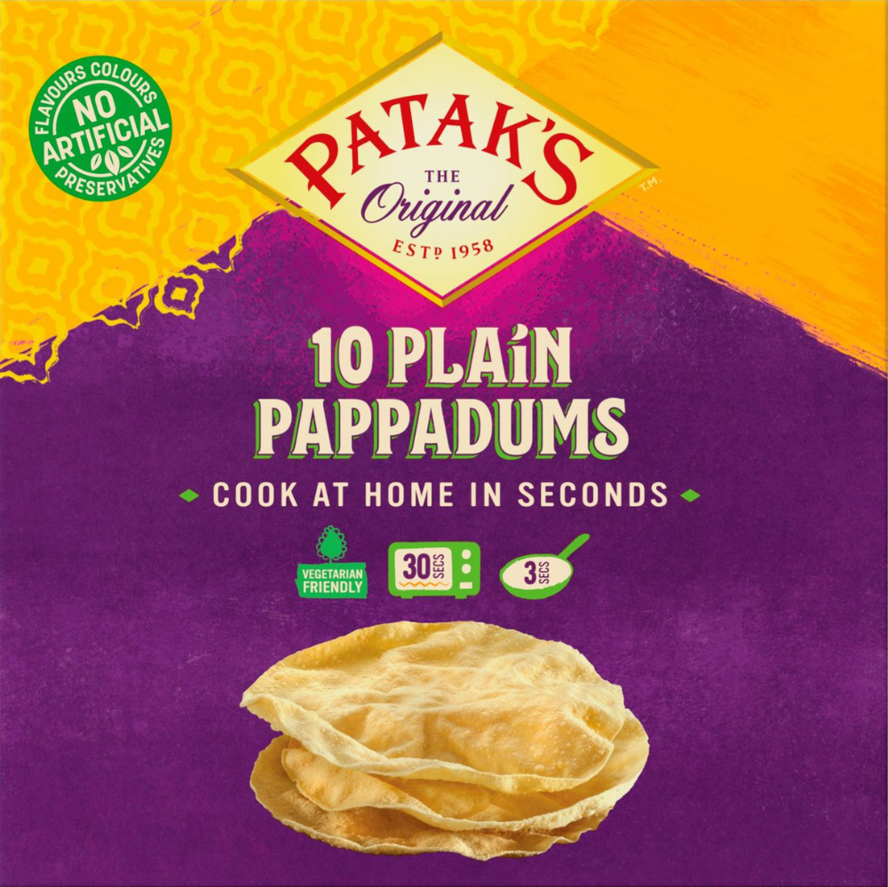 Patak's 10 Plain Pappadums 100g