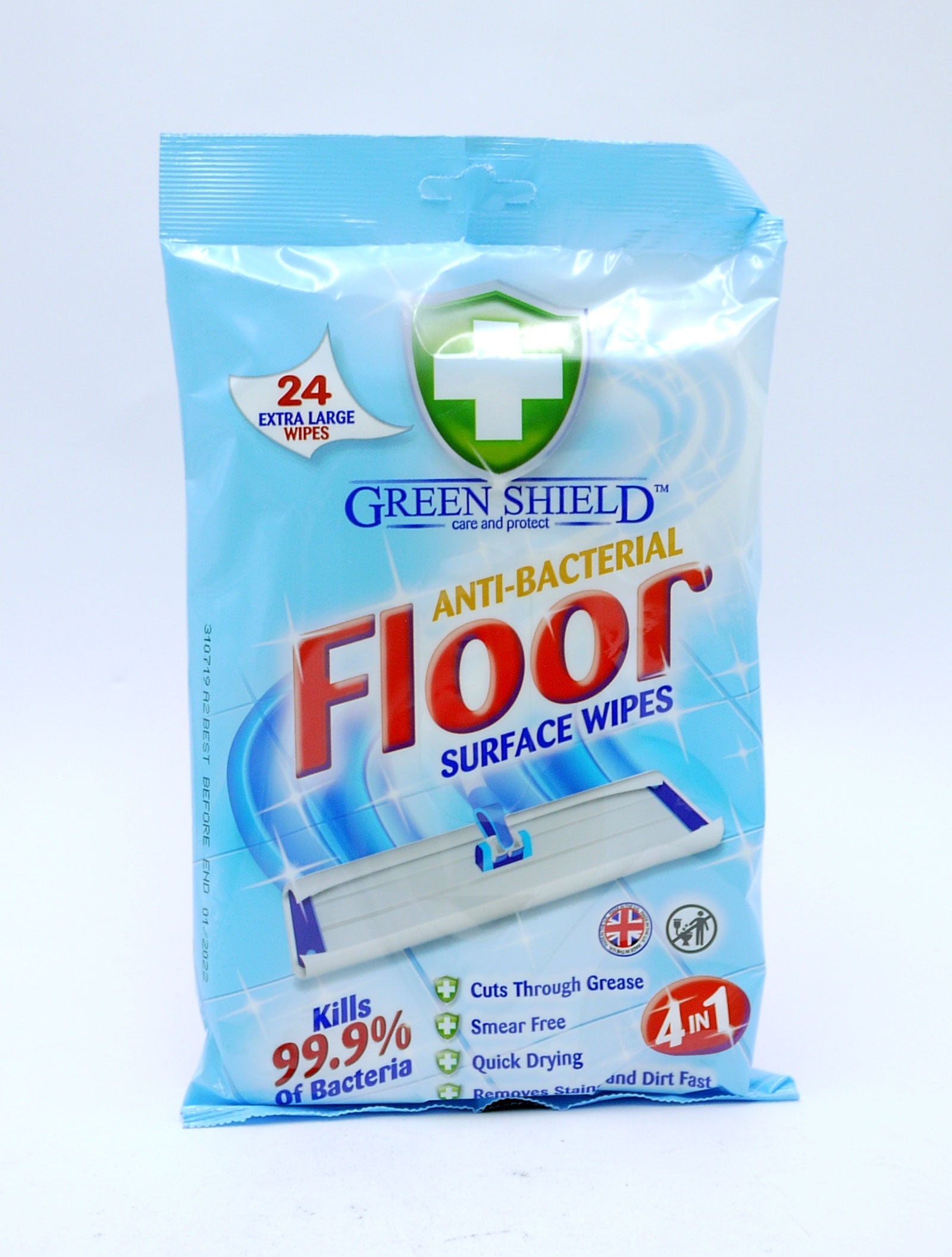 Green Shield Anti-Bacterial Floor Surface Wipes (24)*