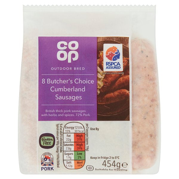Co-op Butchers Choice Cumberland Sausages GF 454g