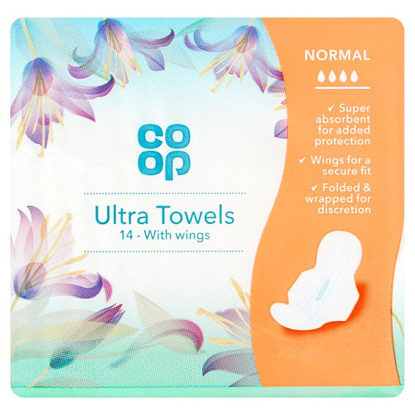 Co-op Regular Ultra Towels With Wings 14pk