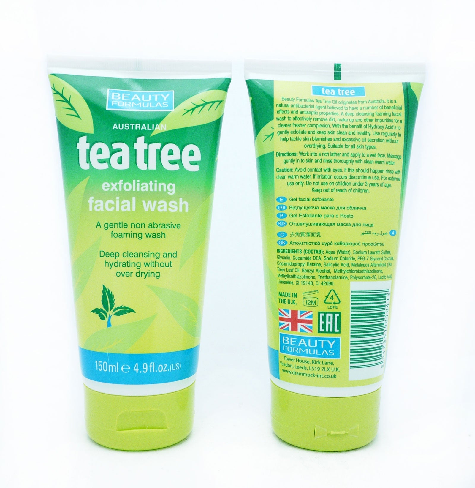 Beauty Formulas Exfoliating F/Wash Tea Tree 150ml *