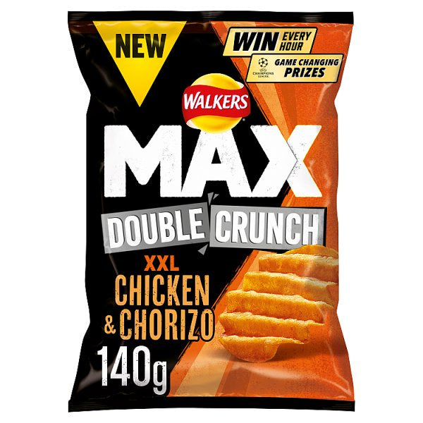 Walkers Max Double Crunch Chicken & Chorizo Crisps (140g)*