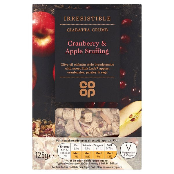 Co-op Irresistible Cranberry & Apple Stuffing 125g