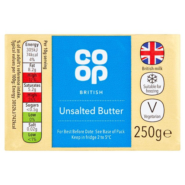 Co-op Unsalted Butter 250g